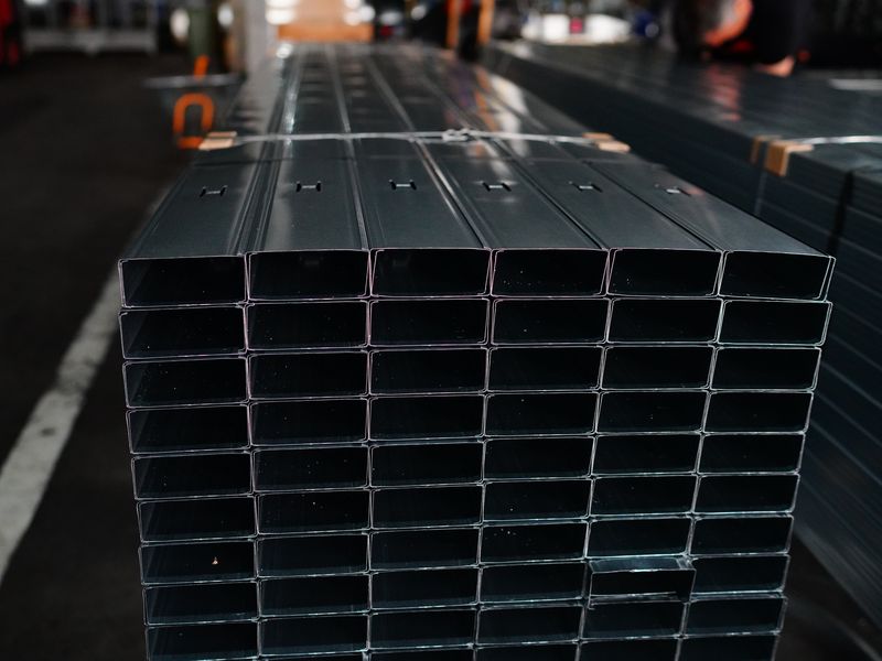 Stivă de profile metalice – vedere frontală